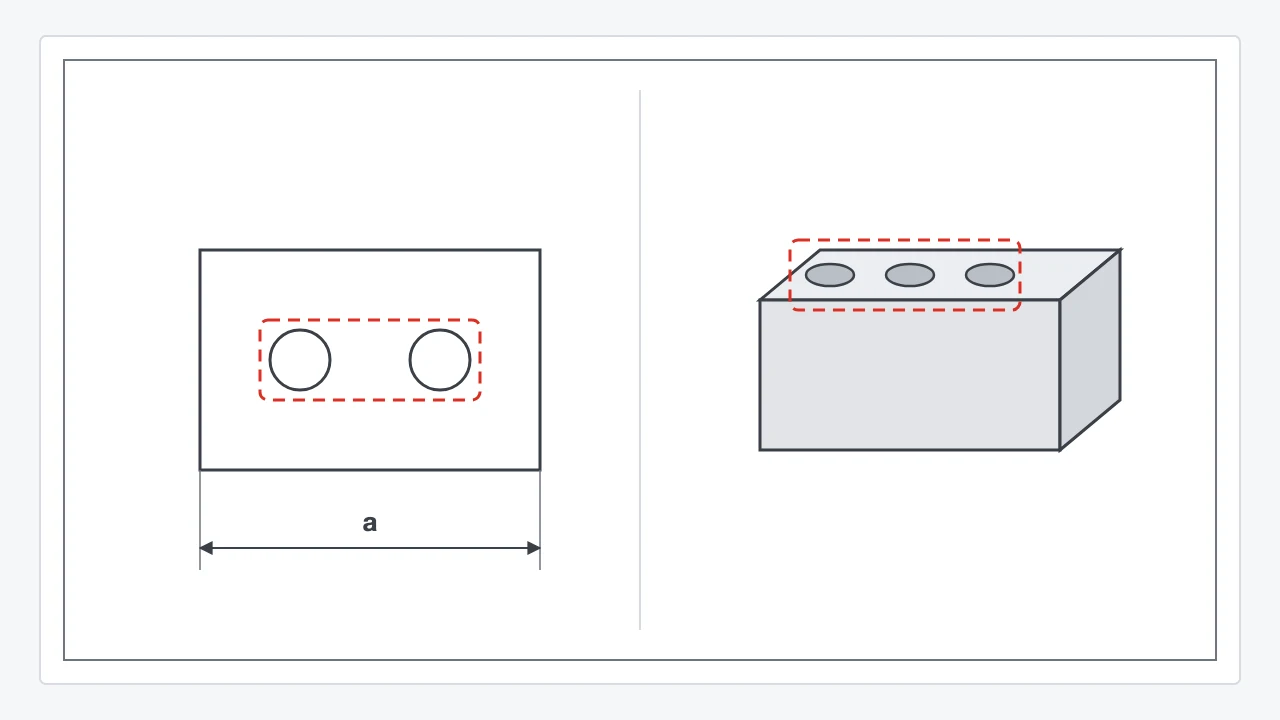図面では穴2つ、3Dモデルでは穴3つという不一致